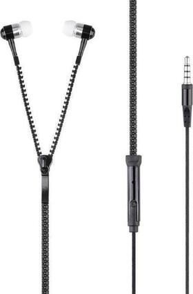 Headphone Hand'sfree Zipper  Black